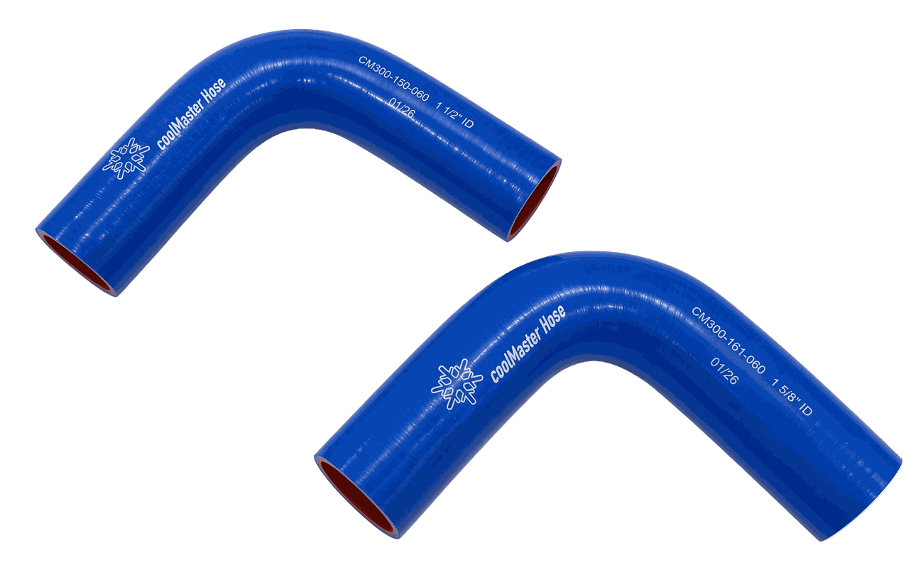Two blue coolMaster silicone elbows