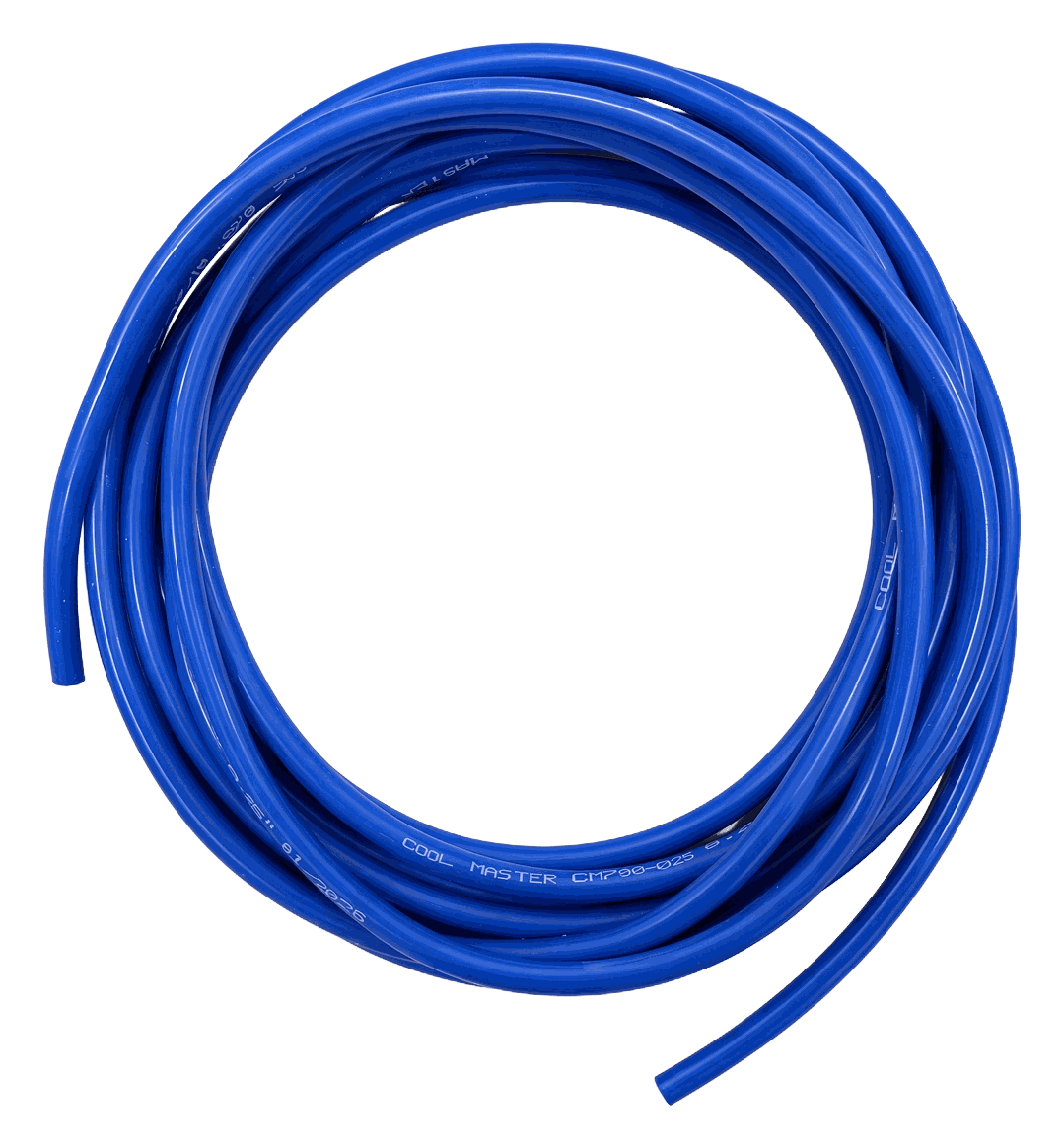 Coil of blue coolMaster silicone vacuum tubing